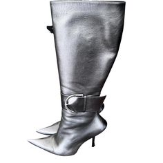 Balenciaga Essex Boot Sz40 Gunmetal Silver Small Scuff On Inside Of Heel (Shown In Photo ) Box And Dust Bag Included Shoes Balenciaga, Silver Boots, Photo Box, Balenciaga Shoes, Shoes Heels Boots, Shoes Women Heels, Balenciaga, Dust Bag, Shoes Heels