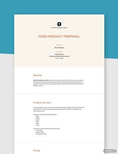 the food product professional resume template is shown in red, white and blue colors with an orange stripe