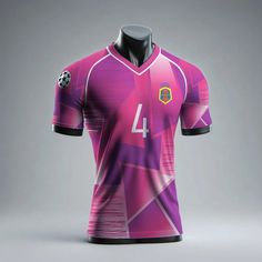 the soccer jersey is designed to look like it's made out of pink and purple material