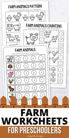 farm worksheets for preschoolers to practice counting