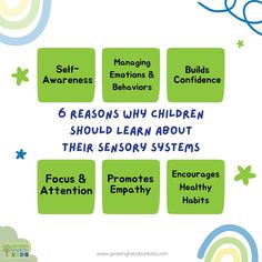 6 Reasons Why Children Should Learn About Their Sensory Systems Self Regulation Strategies, Occupational Therapy Assistant, Sensory Motor, Kids Focus, Teaching Children, Sensory Processing, Do Homework, Managing Emotions