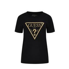 Brand: Guess Gender: Women Type: T-shirts Season: Spring/Summer PRODUCT DETAIL • Color: black • Pattern: print • Sleeves: short • Neckline: round neck COMPOSITION AND MATERIAL • Composition: -95% cotton -5% elastane • Washing: machine wash at 30° Guess Women, Guess Shirt, Rose T Shirt, Ladies Tee Shirts, Womens T Shirt, Guess Jeans, Printed Sleeves, Bottom Clothes, Women T Shirt