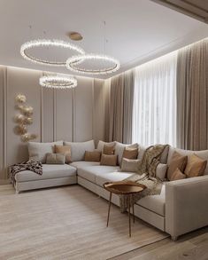 Luxury curtains Bedroom Interior Design Modern, Corner Sofa Design, Beige Living Rooms, Living Room Design Inspiration, Living Room Design Decor, Ideas Living Room, Home Design Living Room, Decor Home Living Room