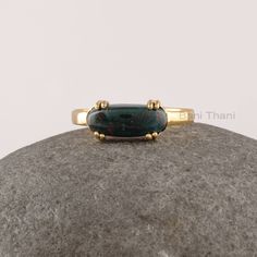 Bloodstone Ring, 13x5mm Oval Shape Double Prong Gemstone Ring, Minimalist Curved Ring, Gold Plated 925 Sterling Silver Ring Gift For Him Item Code: BJ8864 Metal: 925 Sterling Silver Plating: 18k Gold Plated Stone Detail:-Bloodstone 13x5 mm Oval Shape Gemstone. To buy the Wooden box separately, please go on the below link: https://www.etsy.com/listing/1131941241 * Please note that there will be slight variations in stone texture and color shades in the actual product that you receive. Stone quali Curved Ring, Bloodstone Ring, Curve Ring, Stone Texture, Jewelry Show, Ring Minimalist, Ring Gold, Color Shades, Gemstone Ring