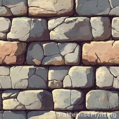 a stone wall made up of several different sized rocks, all in shades of gray and brown