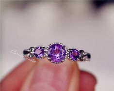 Antique Delicate Natural Amethyst Ring Amethyst Engagement Ring Wedding Ring Sterling Silver Ring Anniversary Ring Birthday Present/Gift Purple Amethyst Ring Gift, Fine Jewelry Style, Purple Round Stone Ring For Anniversary, Purple Amethyst Ring Fine Jewelry For Gift, Purple Amethyst Ring Fine Jewelry Gift, Purple Birthstone Crystal Ring For Promise, Purple Birthstone Crystal Ring As Gift, Purple Birthstone Crystal Ring For Gift, Purple Round Cut Birthstone Ring Fine Jewelry, Purple Round Stone Anniversary Ring