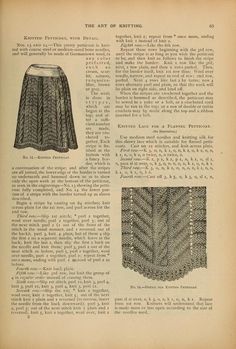 an old book with pictures of skirts and other things in it, including the skirt