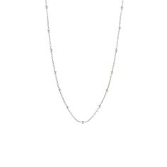 Add some texture to your day-to-night necklace stacks with this dainty Italian Bead Chain Satellite Necklace. Designed in a 925 recycled sterling silver metal, it divinely showcases a linking chain with minimal beads, forming a satellite station that looks charismatic whenever you style it. It has an 18-inch adjustable chain, making it perfect for layering fashionista style. It has a lobster claw lock for a secure and comfortable put-on and take-off experience. This satellite necklace comes in gold and silver colors to accent your statement jewelry pieces for a complete ready-to-go look. Style it with casual, party, gathering, office, and an. Owing to its design, it beautifully highlights the minimal chain accentuated with round beads all over that is dangled from a luxe 18’’ chain length. Necklace Stacks, Satellite Necklace, Chain Silver Necklace, Night Necklace, Chain Making, Fashionista Style, Stylish Necklace, Ball Necklace, Chain Silver