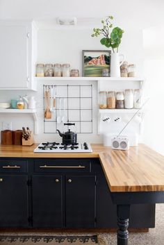 the kitchen is clean and ready to be used as a place for breakfast or dinner