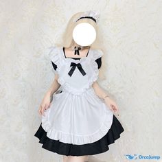 OrcaJump - Black and white maid dress Alice soft girl Lolita Lolita maid dresscross dressing dress - Final Sale White Maid Dress, Maid Dress, Soft Girl, Big Brother, Pink And White, Peplum Top, Final Sale, Short Sleeve Dresses, Ruffle Blouse