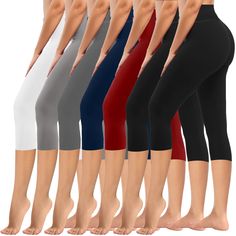 PRICES MAY VARY. ✅7 PACK BLACK LEGGINGS-yeuG's tummy control leggings for women are made with squat proof interlink fabric was developed to endure everyday wear and machine washings to last for years.7 pack basic black leggings can be used for a week's daily swap.One color a day,free your hands, and throw them into washing machine together on the weekend! ✅PREMIUM SOFT FABRIC- yeuG's Full-Length leggings are crafted from our exclusive fabric which is soft, lightweight, breathable and opaque, the Soft Workout, Knee Length Leggings, Workout Yoga Pants, Workout Yoga, Leggings For Women, Beyond Yoga, Squat Proof, Capri Leggings, Yoga Leggings