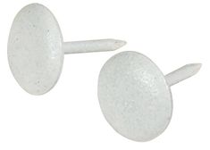 two white ceramic knobs on a white background, one is round and the other is oval