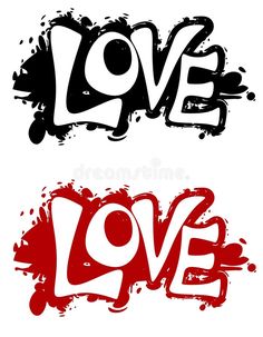 the words love are painted in different colors