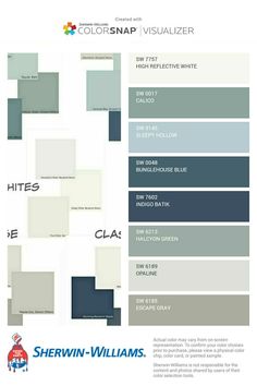 the color scheme for sheryln williams's paint swatches