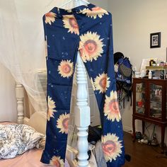 -Extremely Rare -Size Us 6, Fits 24-25” Waists -A Few Light Scratches On The Butt Sunflower Pants, Vintage Moschino, Pants Color, Moschino, Blue Yellow, Pant Jumpsuit, Sunflower, Color Blue, Pants For Women