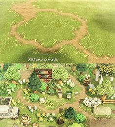 two different views of the same area in animal crossing