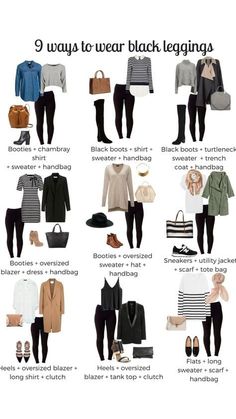 Ways To Wear Black Leggings, Black Leggings Outfit Ideas, Outfits Leggins, Shapewear Leggings, Leggings Outfit Ideas, Capsule Wardrobe Casual, Black Leggings Outfit, Fashion Capsule Wardrobe, Leggings Outfit