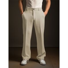 Season:Spring   Fall; Fabric:Polyester; Gender:Men's; Style:Fashion,Casual,Chic  Modern; Occasion:Business,Daily,Holiday; Fit Type:Regular Fit; Function:Comfort,Breathable; Waistline:Mid Waist; Pattern:Plain; Design:Straight Leg,Front Pocket,Button; Pants Type:Waffle Pants,Suit Pants,Pleated Pants,Trousers,Dress Pants; Fly Type:Button; Front page:FF; Listing Date:11/29/2023; Hips:; Length:; Waist:; Special selected products:Clearance Business Casual Summer Pants With Buttons, Summer Business Casual Pants With Buttons, Full-length Dress Pants With Buttons For Spring, Full Length Dress Pants With Buttons For Spring, Spring Full Length Dress Pants With Buttons, Formal Summer Bottoms With Buttons, Cheap Suits For Men, Waffle Pants, Men's Dress Pants