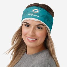 Miami Dolphins Womens Head Start Headband FOCO - FOCO.com Casual Headband With Sweatband For Sports, Casual Sports Headband, Casual Sports Event Headband, Heart On Your Sleeve, Nfl Teams Logos, Logo Display, Headband Styles, Miami Dolphins, Head Start