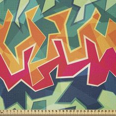 an image of graffiti on fabric