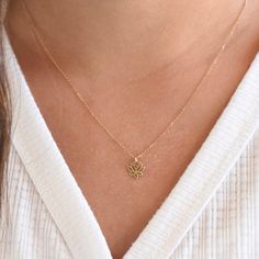 "14K Gold Tiny Lotus Necklace  - 14K Gold Adjustable Necklace This necklace is adjustable to 16\", 17\" or 18\" lengths.  ★ The necklace is 14K solid gold. ★ 14K gold tiny lotus charm" Tiny Gold Plated Gold Necklaces, Tiny 14k Yellow Gold Charm Necklaces, Adjustable Yellow Gold Delicate Charm Necklace, Tiny 14k Yellow Gold Necklace, Delicate Tiny 14k Gold Necklace, Dainty Yellow Gold Necklace With Tiny Details, Dainty Tiny Yellow Gold Necklace, Simple Pearl Necklace, Gold Heart Bracelet