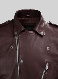 Bring your fashion expertise to the next level with the Beast Burgundy Biker Leather Jacket. Constructed from genuine leather, this luxurious piece of outerwear adds a touch of sophistication and exclusivity to any ensemble.    Crafted for style and comfort, you'll be sure to stay warm and look good no matter the season. Upgrade your wardrobe and set yourself apart with this timeless classic.    Made Using Pure Napa Sheep Skin Soft Leather  
 
 Look Includes    Burgundy Washed and Waxed Leather Luxury Leather Biker Jacket For Fall, Designer Leather Biker Jacket For Winter, Luxury Biker Jacket For Fall Workwear, Luxury Leather Jacket For Fall, Moto Style Leather Outerwear For Fall, Luxury Fall Biker Jacket With Padded Collar, Luxury Biker Jacket For Fall, Fall Leather Biker Jacket With Padded Collar, Leather Moto Outerwear For Fall