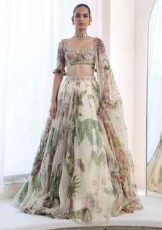 Mahima Mahajan-Dia Ivory Lehenga Set-INDIASPOPUP.COM Elegant Lehenga, Ivory Lehenga, Mahima Mahajan, Indian Bridesmaids, Trendy Outfits Indian, Floral Lehenga, Lehenga Designs Simple, Traditional Indian Dress, Indian Dresses Traditional