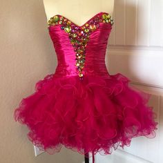 This Beautiful Pink Puffy Short Skirt With Corset Top And Embellishments Is Gorgeous And Is Perfect For Any Party! Only Worn Once It’s In Great Condition And Looks Amazing! Skirt With Corset Top, Skirt With Corset, 2024 Dresses, Dream Prom Dress, Dress Quinceanera, Dream Prom, June 2024, Style Mistakes, Short Skirt