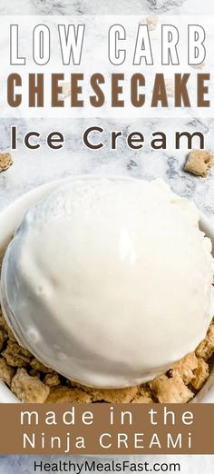 low carb cheesecake ice cream in a bowl