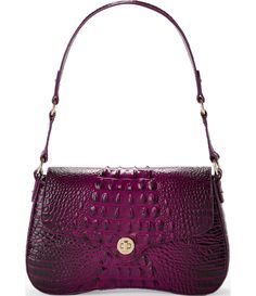 From the Melbourne Collection by BRAHMIN&#x2C; the Sugar Plum Nerida Shoulder bag features: LeatherFlap turn lock closureBack slide in pocketFlat shoulder strapInterior zip pocketApprox.: 11.5'' W x 6.5'' H x 3'' DImported.Due to the nature of the materials used&#x2C; each Brahmin product is one-of-a-kind. Variances in the pattern and texture of your bag may occur. Pattern And Texture, Brahmin Bags, Perfume Gift Sets, Sneaker Dress Shoes, Perfume Gift, Sugar Plum, Purse Accessories, Slide In, Dillard's