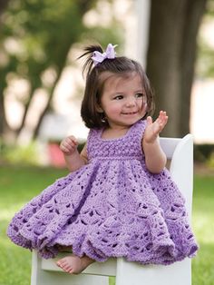 Crochet Baby Girl Dress Free, Knitting Baby Girl, Baby Dress Diy, Dress Crochet Pattern, Crochet Baby Girl Dress, Baby Frock Pattern, Crochet Baby Girl