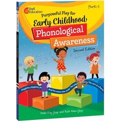 the book cover for early childhood phonological awareness, with children playing on blocks