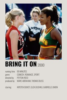 the poster for bring it on shows two cheerleaders talking