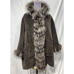 Brown Alpaca/ Llama Cape W/ Brown Silver Fox Trim (9632). Alpaca/ Llama Cape W/ Fox Trim (9632). Fur Sample Sale Size: One Size Length: 30 Inches Elegant Alpaca Outerwear For Winter, Elegant Alpaca Outerwear For Fall, Brown Alpaca Winter Outerwear, Plaid Trench Coat, Red Puffer Vest, Brown Trench Coat, Black Quilted Jacket, Armani Jacket, Herringbone Jacket