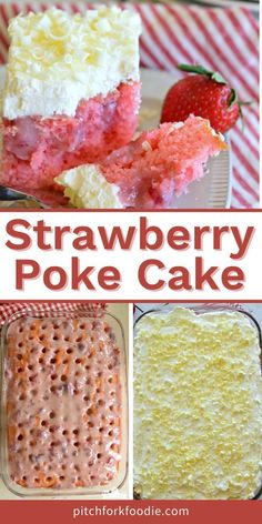 Strawberry poke cake is the perfect desert that everyone is sure to enjoy. This poke cake is filled with all your favorite strawberry flavors that we love so much and topped off with delicious frosting that make it a truly amazing dessert. And with such an easy-to-follow recipe, making this poke cake can only get easier. Try this recipe today!