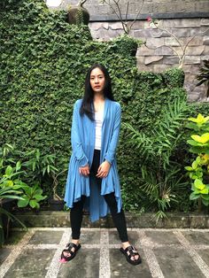 A versatile outer wear that you can used from day to evening. Perfect for a cover up, working outfit that can be dressed up and down. A good addition to compliment your outfit.   This outer can be wear in multiple styles. Please check our instagram post for detail how to wear this outer multiple ways.  IG @agasvaha The material is 100% Rayon Jersey that treated with special hand dyed technique.  Available in size S/M and L/XL The model is 164 cm tall and 54 kgs wearing size S/M  If you need more detail information about this products, Custom Order and for WHOLESALE enquiry please don't hesitate to message me :) Blue Wrap Outerwear For Spring, Blue Long Outerwear For Layering, Casual Blue Wrap Cardigan, Blue Casual Wrap Outerwear, Casual Blue Wrap Outerwear, Long Blue Cardigan, Boho Wear, Green Kimono, Boho Plus Size