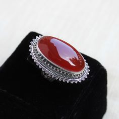 Gemstone - Natural Red Onyx Size - 15x30 mm Ocal Metal - Sterling Silver Ring Size- All sizes available Each Ring made with Precision and love, these rings are perfect for everyday use and a perfect accessory to wear at work. Rings can be customized on request and gemstone can be switched to any other as per requirement. kindly visit my store to view the complete collection. Feel free to contact me for any queries regarding jewelry or for bulk order. The ring will be gift wrapped in a premium ha Red Gemstone Ring For Gift, Gift Ruby Cabochon Ring, Red Crystal Ring With Stone Setting As Gift, Red Crystal Ring With Stone Setting For Gift, Cabochon Ruby Ring Gift, Red Stone Setting Ring As Gift, Red Stone Setting Ring Gift, Red Stone Setting Ring For Gift, Red Sterling Silver Crystal Ring Gift