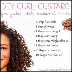 Flaxseed Gel Recipe, Curl Custard, Herbal Diy, Hair Moisturizer, Flaxseed Gel, Curl Defining Cream, Diy Kosmetik