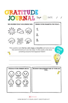 Gratitude journal for kids Kids Journaling Ideas, Attitude Of Gratitude Activities, Gratitude For Kids Activities, Gratitude Journal Prompts For Kids, Gratitude Kids Activities, Fall Counseling Activities, Gratitude Worksheet For Kids, Kids Gratitude Activity