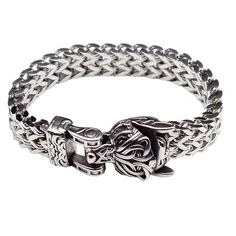 PRICES MAY VARY. SUPERIOR QUALITY - The Viking bracelet is made from high-quality stainless steel, these viking bangle are perfectly polished, they are beautifully shiny and pleasant to the touch. The wolf head viking arm bracelet is strong and will not rust or fade over time, making it an ideal piece of jewelry to use in the long run. WOLF HEAD BRACELET - The Viking jewellery of each totem of Norse mythology has a different meaning. Viking wolf head bracelet not only embodies destructive power Arm Rings, Viking Arm Rings, Viking Jewellery, Biker Bracelet, Viking Dragon, Hammered Bracelet, Norse Jewelry, Bracelet Viking, Dragon Bracelet