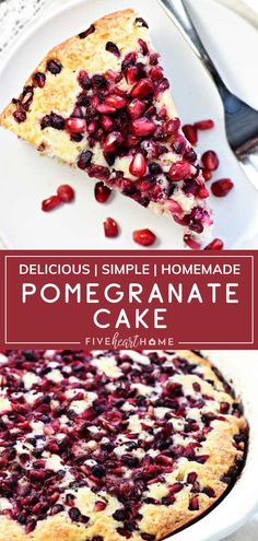 delicious, simple homemade pomegranate cake is the perfect way to use up leftover cranberries