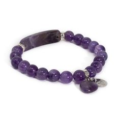 This beaded bracelet is made of natural Amethyst gemstone and has a beautiful heart charm!Our Gemstone Beaded Bracelets are designed to feel lightweight, comfortable, and effortless.Stringing each natural stone is part of our mindful Intention when we create this beaded bracelet, infusing positive energies, love, and happiness within each design.We combine meaningful symbols and natural gemstones giving this one accessory relevance in every way. Amethyst MeaningAmethyst is a natural tranquilizer Amethyst Crystal Bracelet As Spiritual Gift, Amethyst Crystal Bracelet For Spiritual Gift, Spiritual Amethyst Crystal Bracelet As Gift, Amethyst Gemstone Beads Bracelet For Gifts, Amethyst Gemstone Beads Bracelet As Gift, Holistic Amethyst Bracelet For Meditation, Purple Spiritual Bracelet For Everyday Wear, Spiritual Purple Bracelet For Everyday Wear, Spiritual Purple Bracelets For Everyday