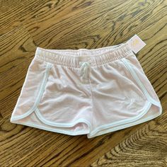 Pale Pink Shorts With White Trim Super Soft Nwt Coquette Shorts, Pink Knit, Pom Pom Trim, Shorts White, Knit Shorts, Pink Shorts, White Trim, Dream Wardrobe, Pale Pink