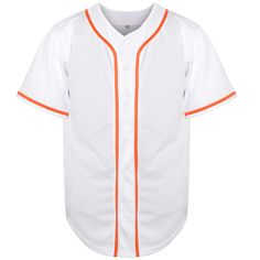 PRICES MAY VARY. 100% Polyester, Breathable and Quick Dry Geat Quality for Baseball, Softball Sports Practic Fashion Clothing for Party, Hip hop, School Team Group Button Down Closure, Lightweight but Durable Fabric, Superior Quality USA Standard Size White Sporty T-shirt With Baseball Collar, Breathable White Sports Shirt, Sporty White T-shirt With Baseball Collar, White Breathable Sports Shirt, Casual Cotton Baseball Jersey Breathable, Sporty White Short Sleeve Baseball Jersey, White Short Sleeve Sporty Baseball Jersey, Casual Breathable Cotton Jersey, Breathable Cotton Casual Jersey