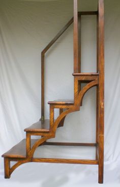 a set of stairs made out of wood