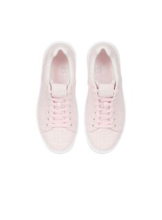 Bicolor jacquard B-Court sneakers pink - Women | BALMAIN Sneakers Pink, Pierre Balmain, Womens Shoes Sneakers, Calf Skin, Womens Sneakers, Shoes Sneakers, Man Shop, For Women, Sneakers