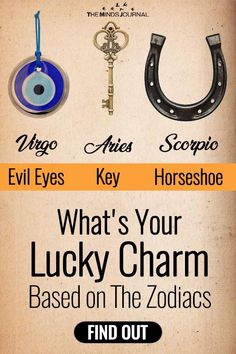 an advertisement for the zodiacs and their key to horoshoe's lucky charm