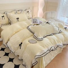 48097757004095|48097757102399|48097757135167 Bow Bed Sheets, Seersucker Bedding, Draps Design, Princess Bedding Set, Lace Bedding Set, Korean Princess, Lace Bedding, Double Bed Sheets, Princess Bed