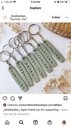 the keychains have been made to look like they are being used as gifts