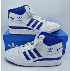 Adidas Originals Mens Size 12 Forum Mid Royal Blue White Sneakers Shoes Fy4976 Details: Shoe Size: Men Us 12 / Uk 11.5 / Euro 46 2/3 Shoe Closure: Lace Up Color: Royal Blue, White Product Code: Fy4976 Condition: New With Box (100% Authentic) Please Note: Original Box May Show Signs Of Wear. Classic Blue Leather High-top Sneakers, Blue Classic High-top Sneakers For Sports, Classic Blue High-top Sneakers For Sports, Classic Blue Lace-up High-top Sneakers, Classic Blue Sneakers With Laces, Classic Blue Basketball Shoes For Sports, Classic Blue Basketball Shoes, Blue Adidas Lace-up Basketball Shoes, Blue Mid-top Adidas Sneakers